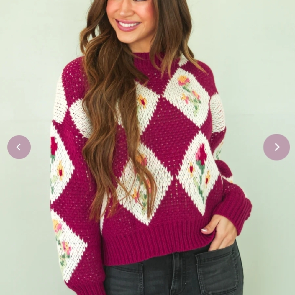 DM Fashion Don't Mind Me Floral Sweater